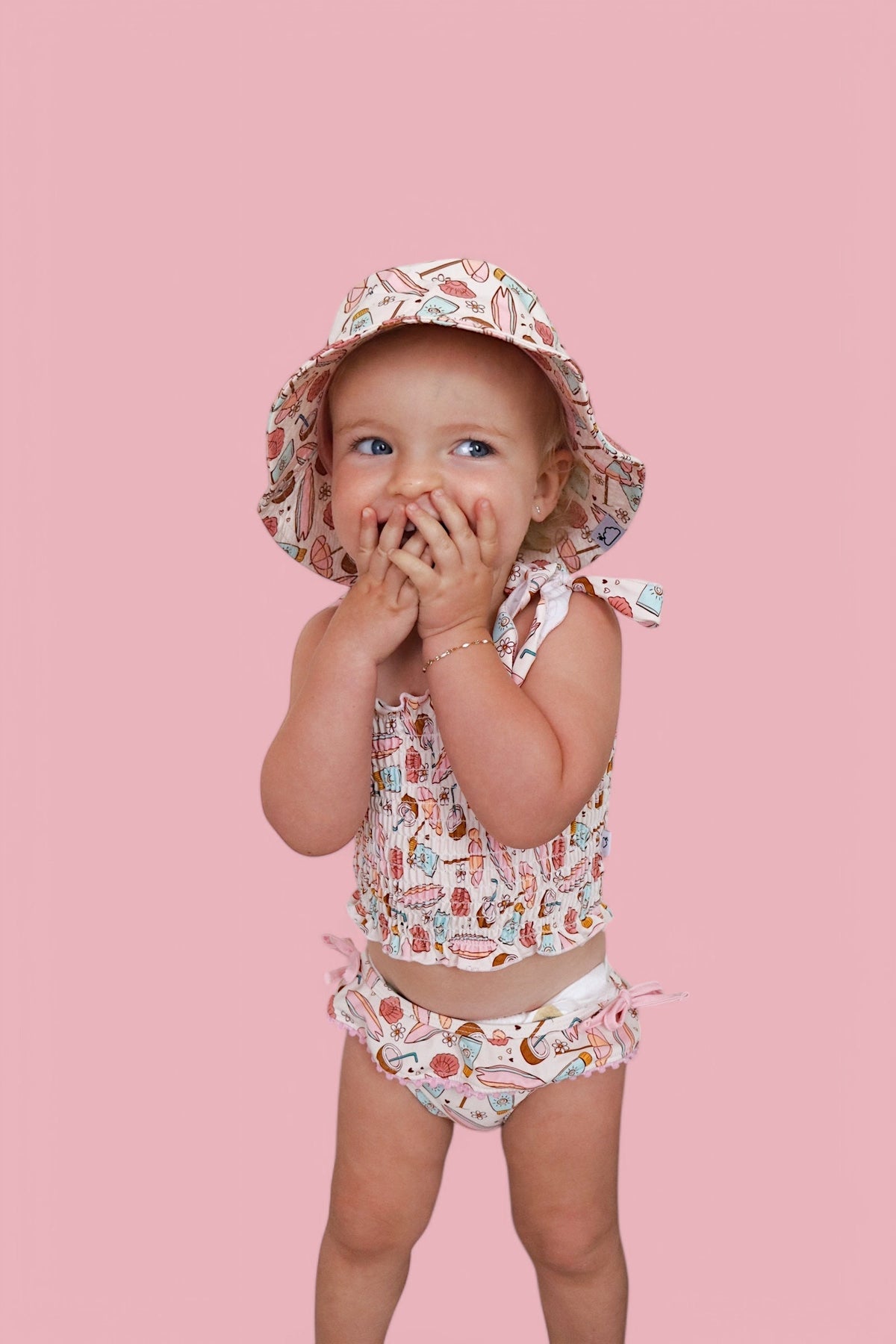 DREAM BIG LITTLE CO FUN IN THE SUN DREAM SMOCKED TANKINI TWO PIECE SWIM SUITEveretts Place