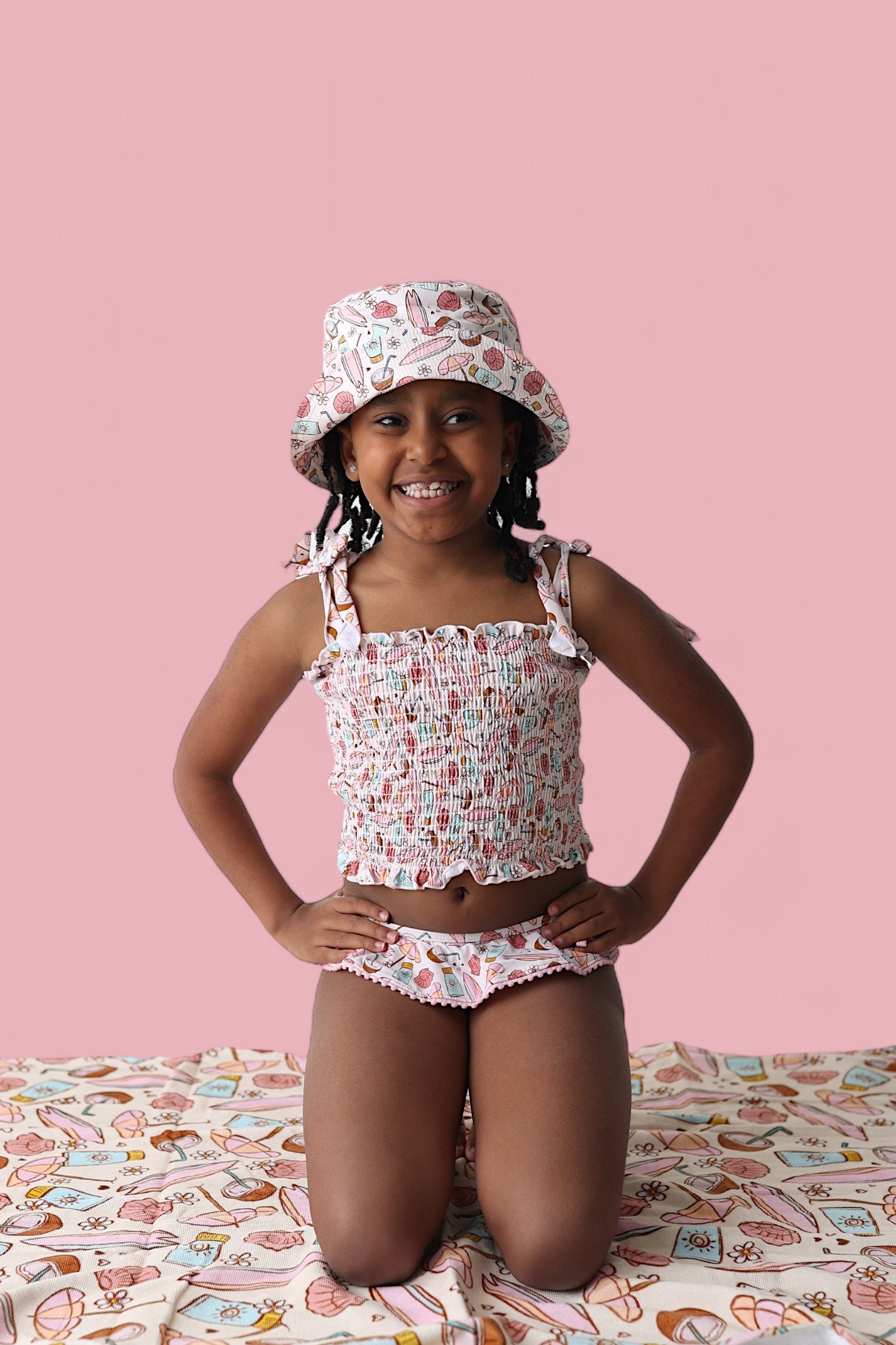 DREAM BIG LITTLE CO FUN IN THE SUN DREAM SMOCKED TANKINI TWO PIECE SWIM SUITEveretts Place