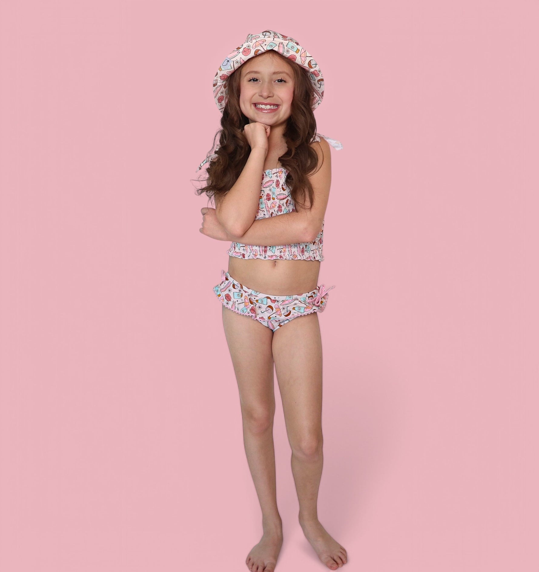 DREAM BIG LITTLE CO FUN IN THE SUN DREAM SMOCKED TANKINI TWO PIECE SWIM SUITEveretts Place