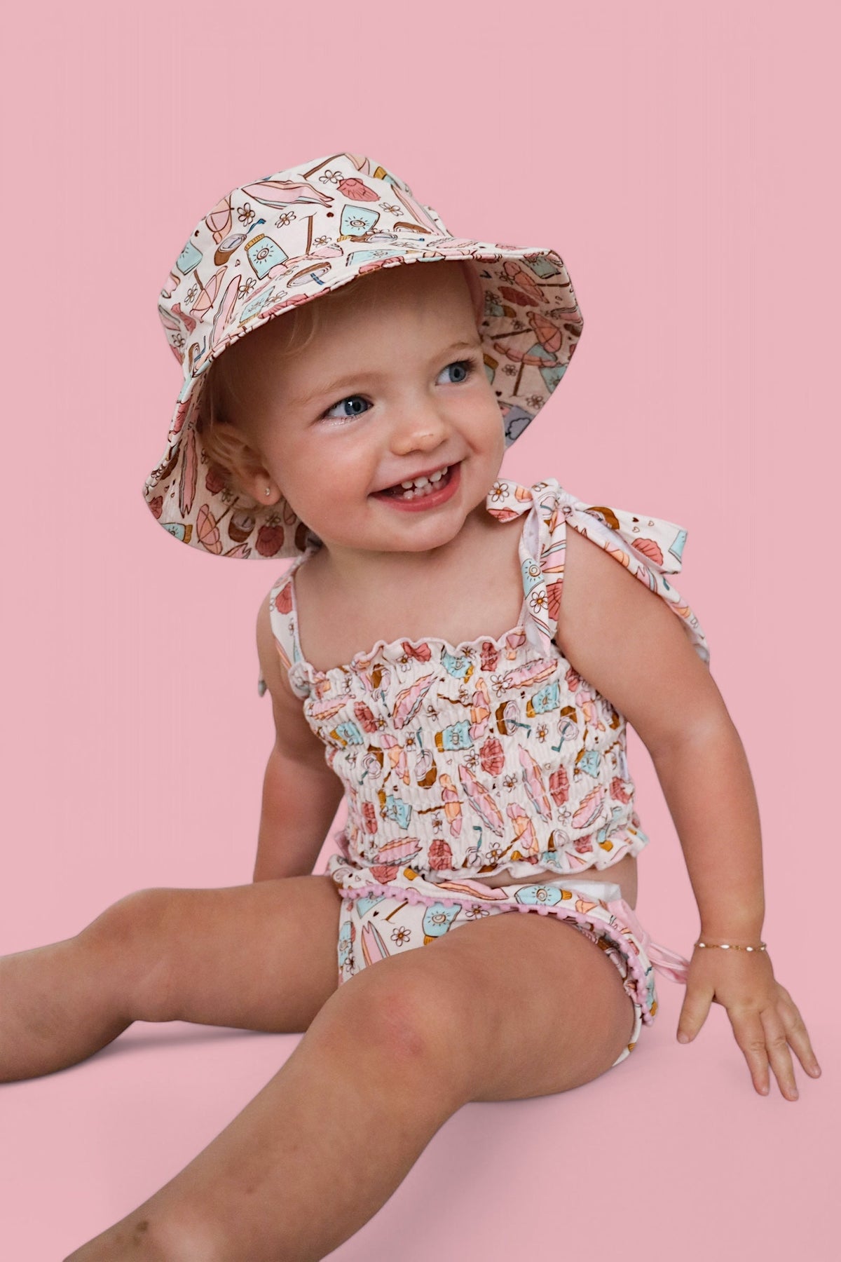 DREAM BIG LITTLE CO FUN IN THE SUN DREAM SMOCKED TANKINI TWO PIECE SWIM SUITEveretts Place