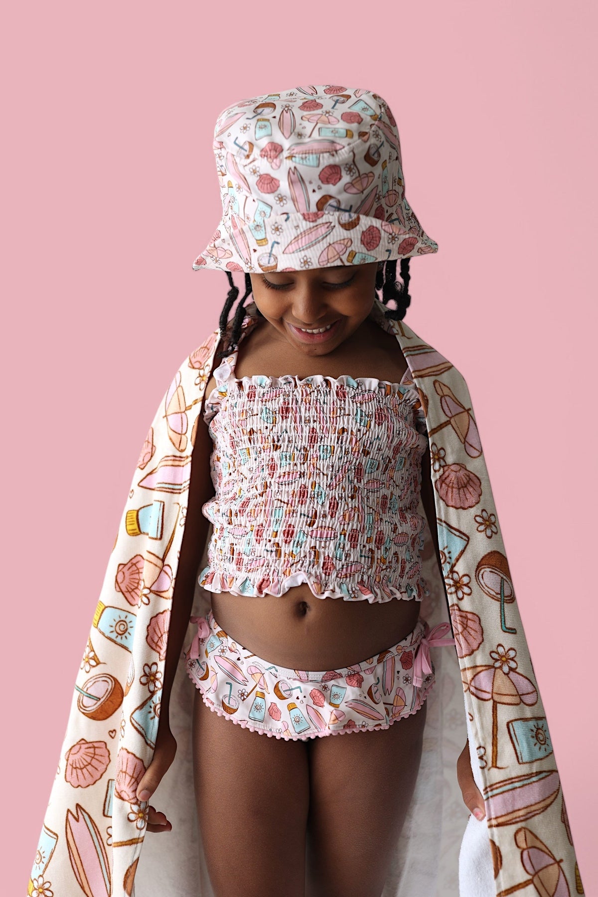DREAM BIG LITTLE CO FUN IN THE SUN DREAM SMOCKED TANKINI TWO PIECE SWIM SUITEveretts Place