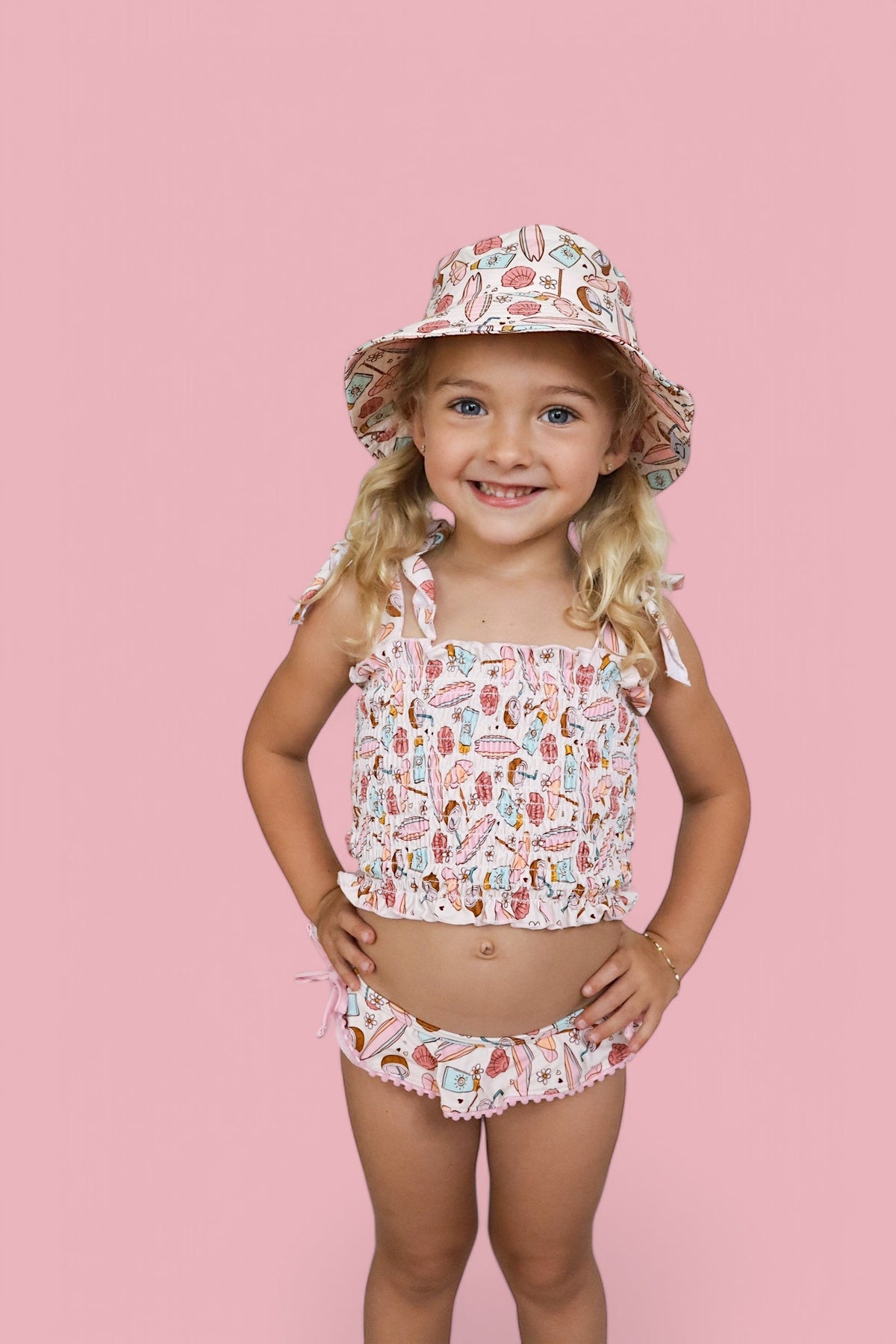 DREAM BIG LITTLE CO FUN IN THE SUN DREAM SMOCKED TANKINI TWO PIECE SWIM SUITEveretts Place