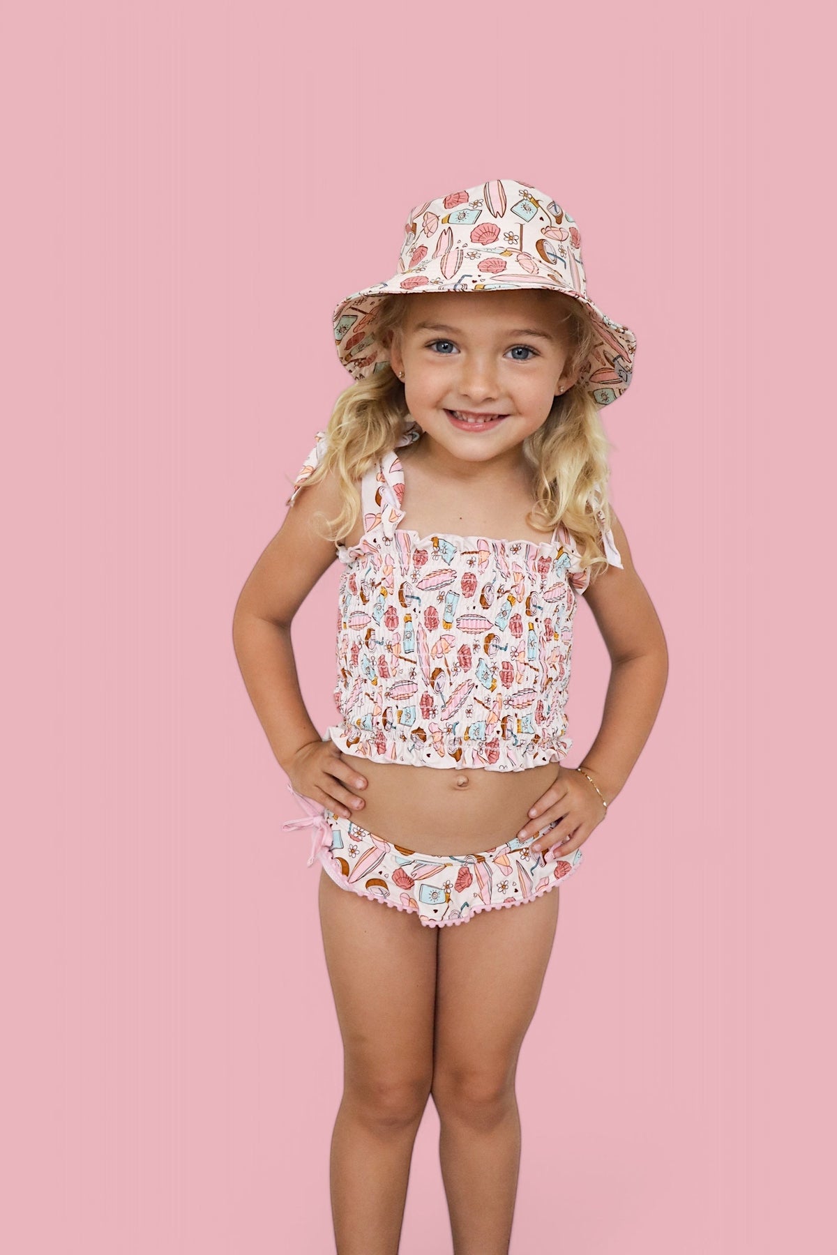 DREAM BIG LITTLE CO FUN IN THE SUN DREAM SMOCKED TANKINI TWO PIECE SWIM SUITEveretts Place