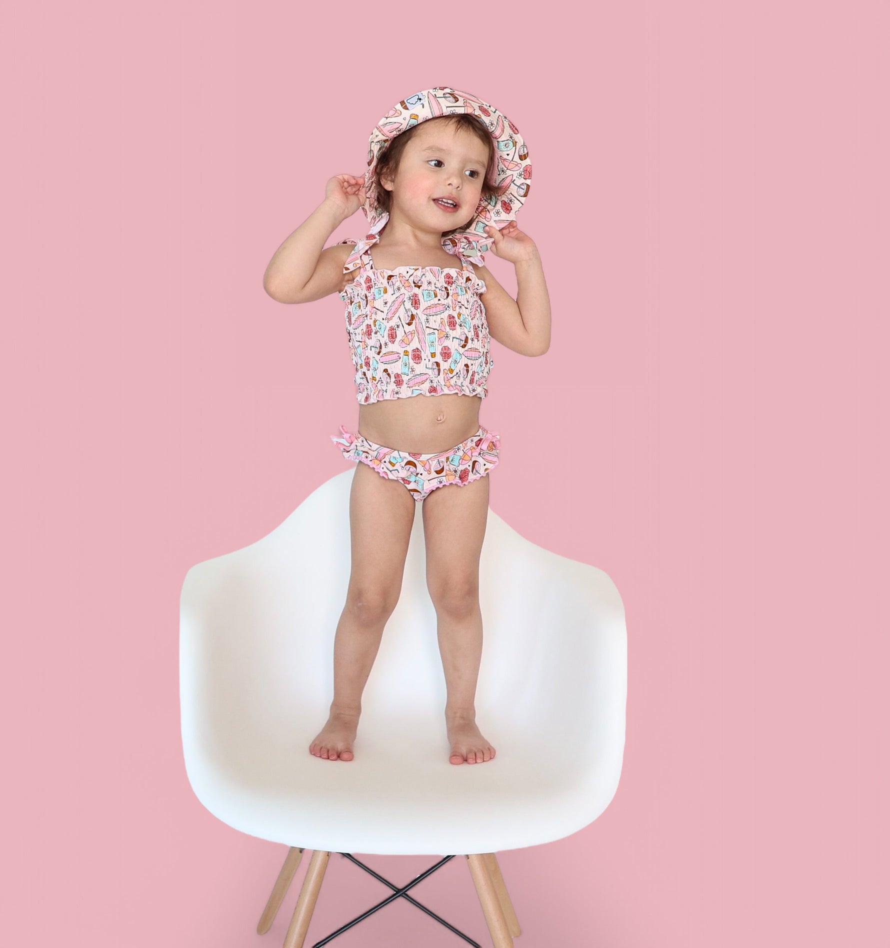 DREAM BIG LITTLE CO FUN IN THE SUN DREAM SMOCKED TANKINI TWO PIECE SWIM SUITEveretts Place