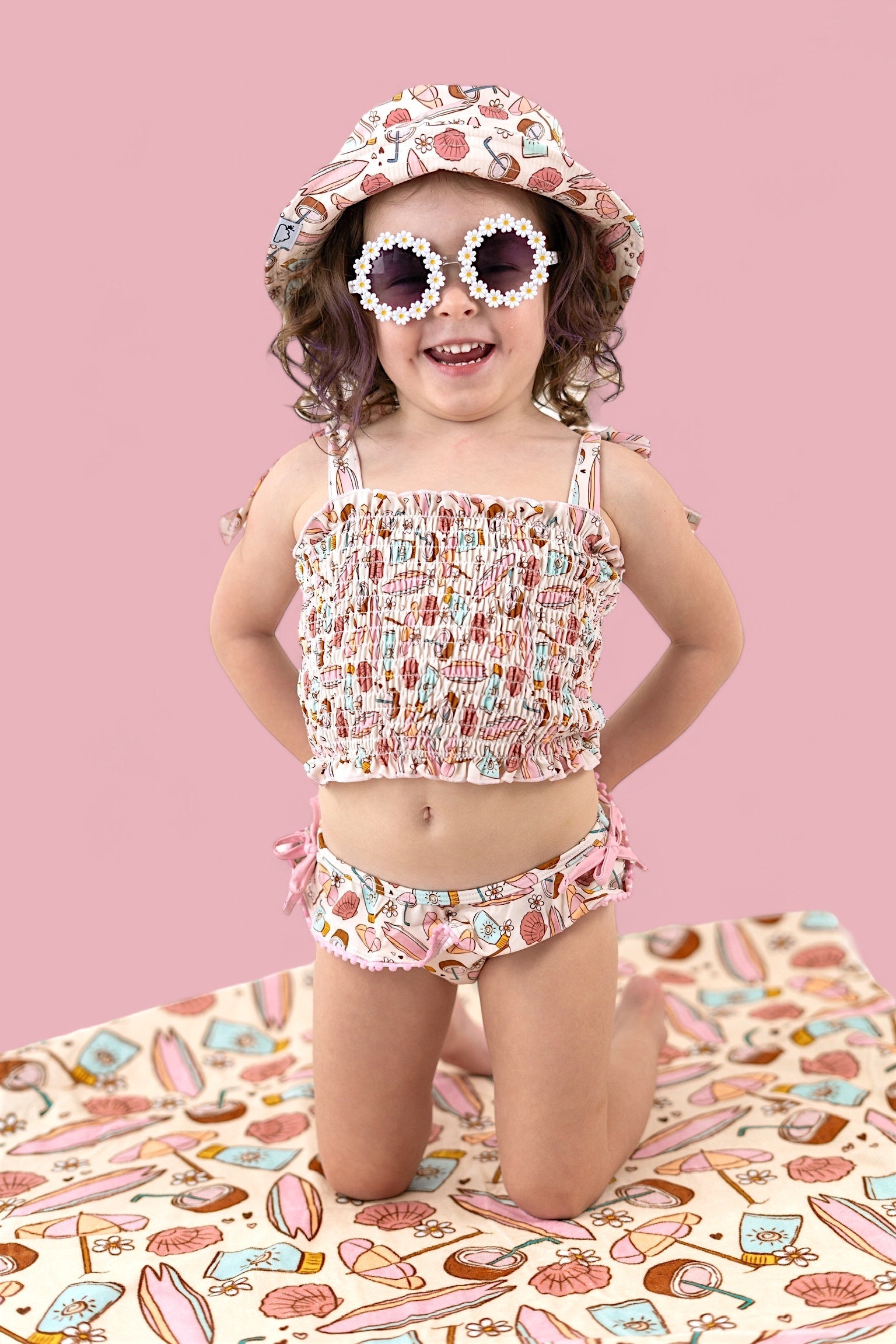 DREAM BIG LITTLE CO FUN IN THE SUN DREAM SMOCKED TANKINI TWO PIECE SWIM SUITEveretts Place