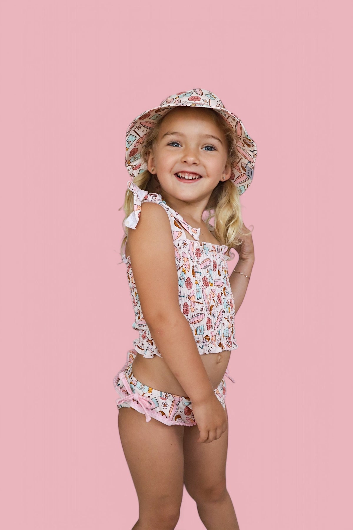 DREAM BIG LITTLE CO FUN IN THE SUN DREAM SMOCKED TANKINI TWO PIECE SWIM SUITEveretts Place
