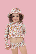 DREAM BIG LITTLE CO FUN IN THE SUN DREAM TWO - PIECE RASH GUARD RUFFLE SWIM SUITEveretts Place