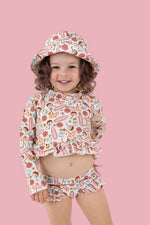 DREAM BIG LITTLE CO FUN IN THE SUN DREAM TWO - PIECE RASH GUARD RUFFLE SWIM SUITEveretts Place