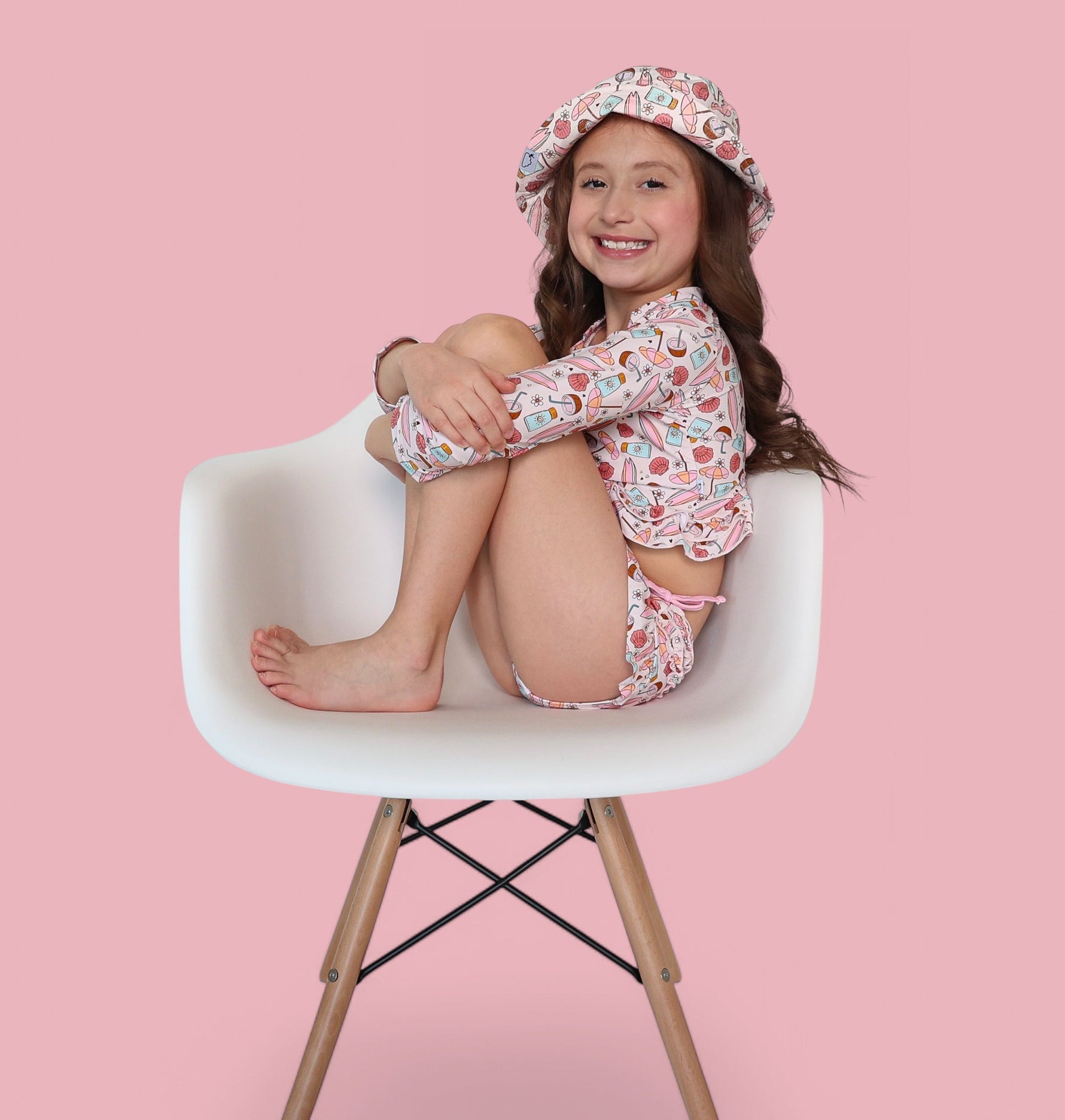 DREAM BIG LITTLE CO FUN IN THE SUN DREAM TWO - PIECE RASH GUARD RUFFLE SWIM SUITEveretts Place
