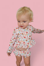 DREAM BIG LITTLE CO FUN IN THE SUN DREAM TWO - PIECE RASH GUARD RUFFLE SWIM SUITEveretts Place