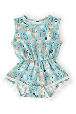 Furry Friends Pom Pom Romper - Textile, Pink, Baby & Toddler Clothing, One-piece garment, Dress | Everetts Place