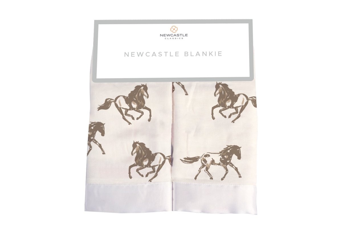 Newcastle Classics Galloping Horses Newcastle Blankie Security Blanket for Comforting Kids - 