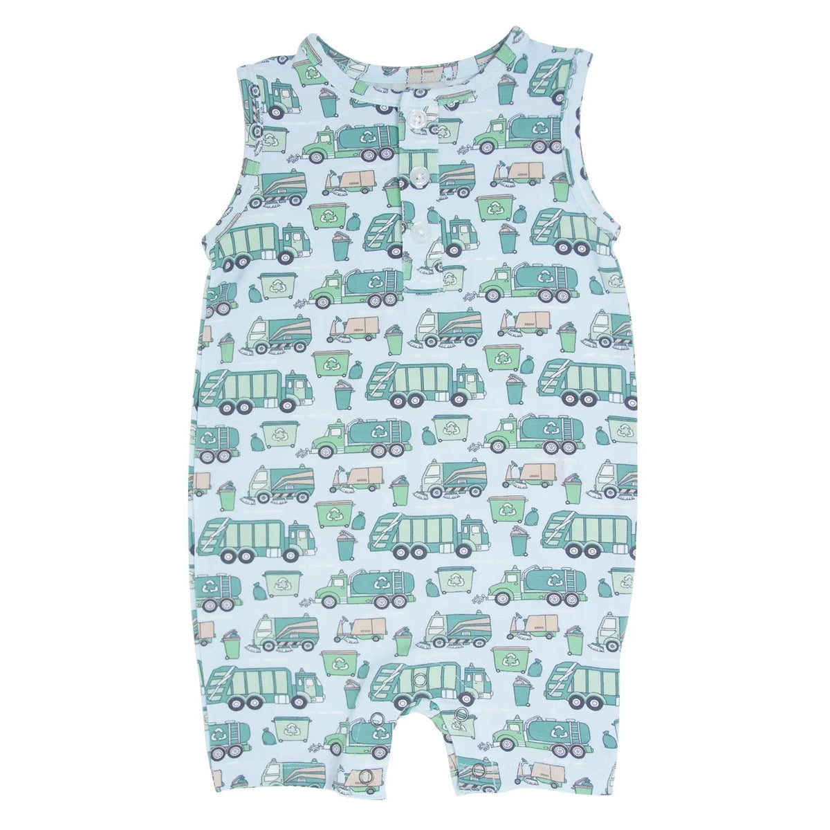 Sweet Bamboo Garbage Trucks Recycle Tank Romper - 