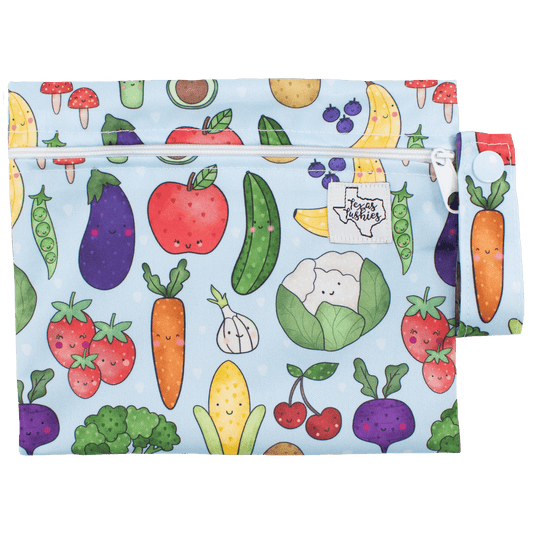 Garden Friends Mini Wet Bag for Snacks Diapers Makeup and More Texas Tushies