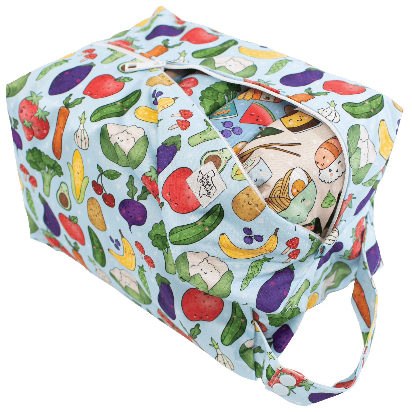 Garden Friends Diaper Pod with Zipper and Snap Handle for 8 to 12 Diapers Texas Tushies