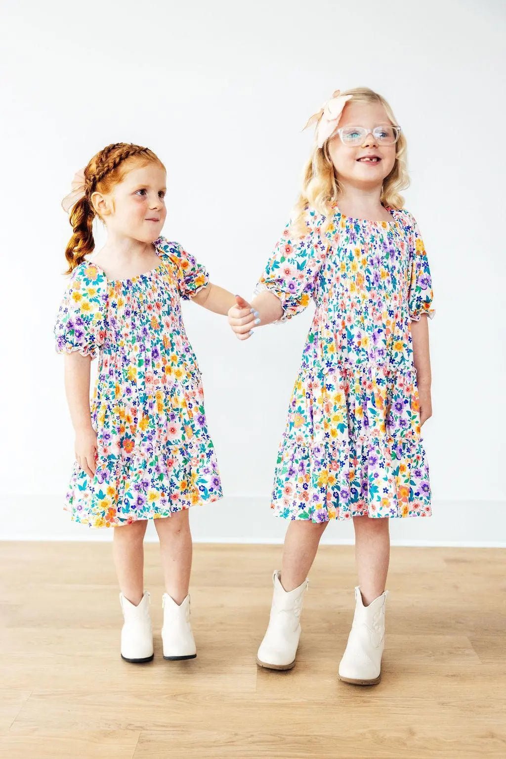 Mila & Rose ® Garden Groove Smocked Ruffle Dress - 