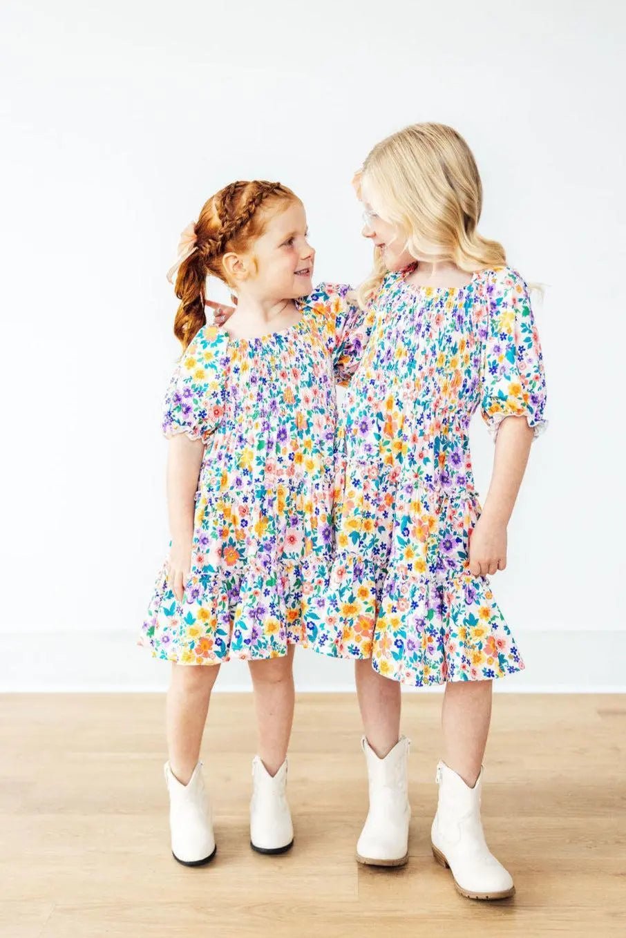 Mila & Rose ® Garden Groove Smocked Ruffle Dress - 