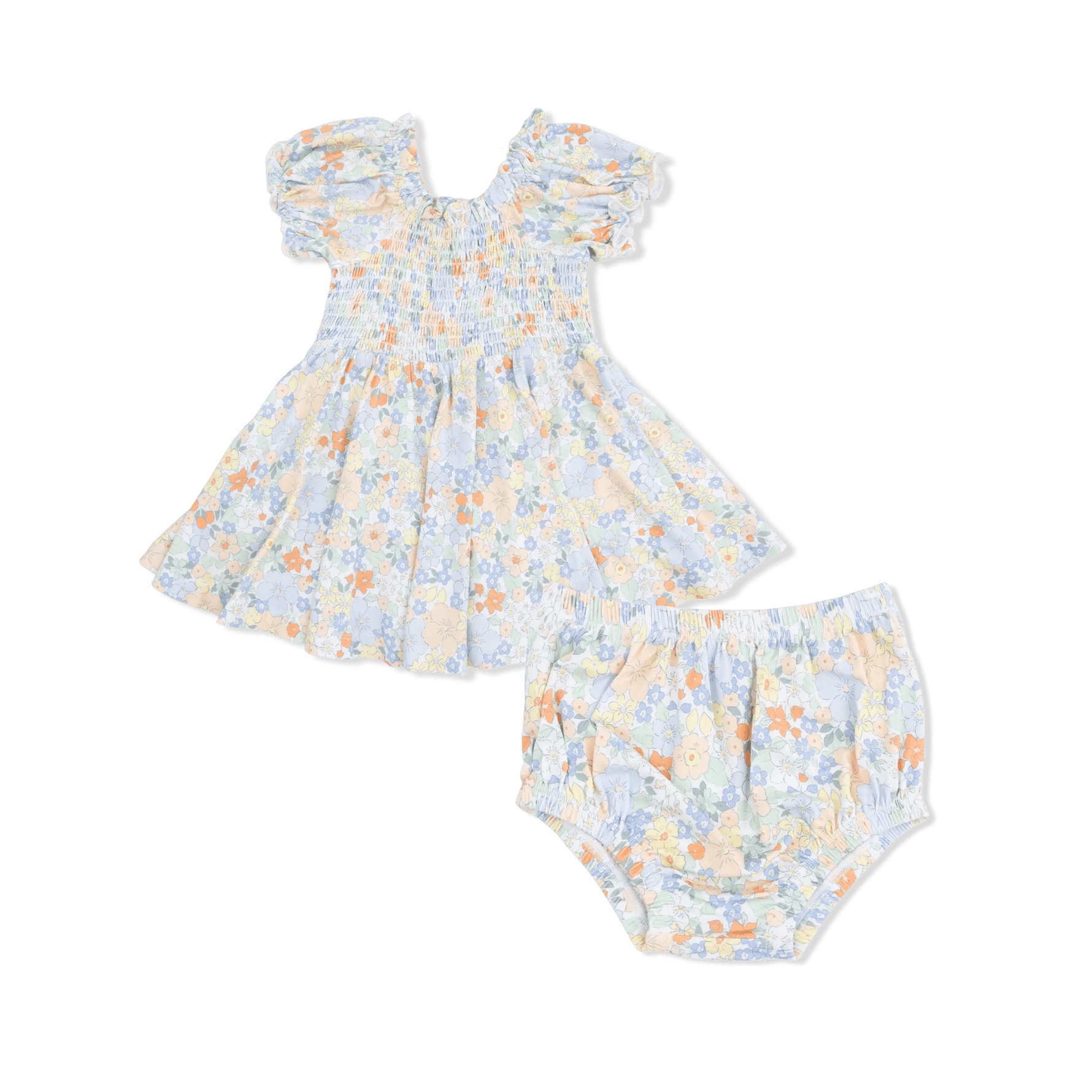 Angel Dear Georgia Floral - Smocked Twirly Dress and Bloomer - 
