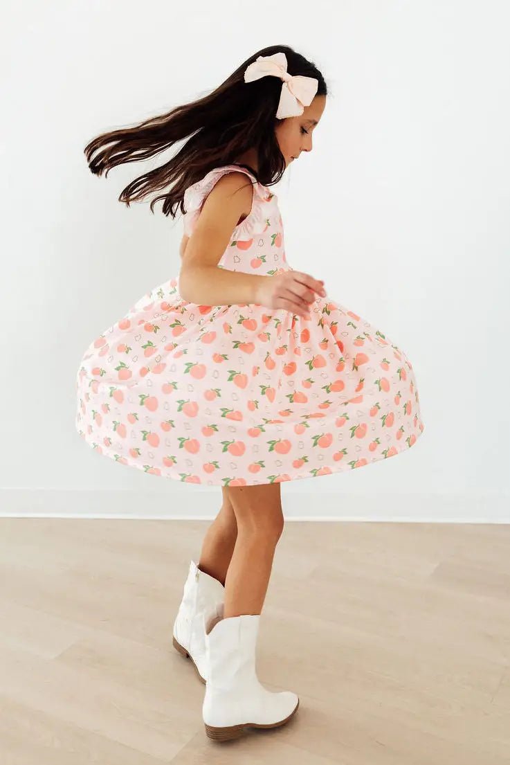 Mila & Rose ® Georgia Peach Flutter Sleeve Twirl Dress - 