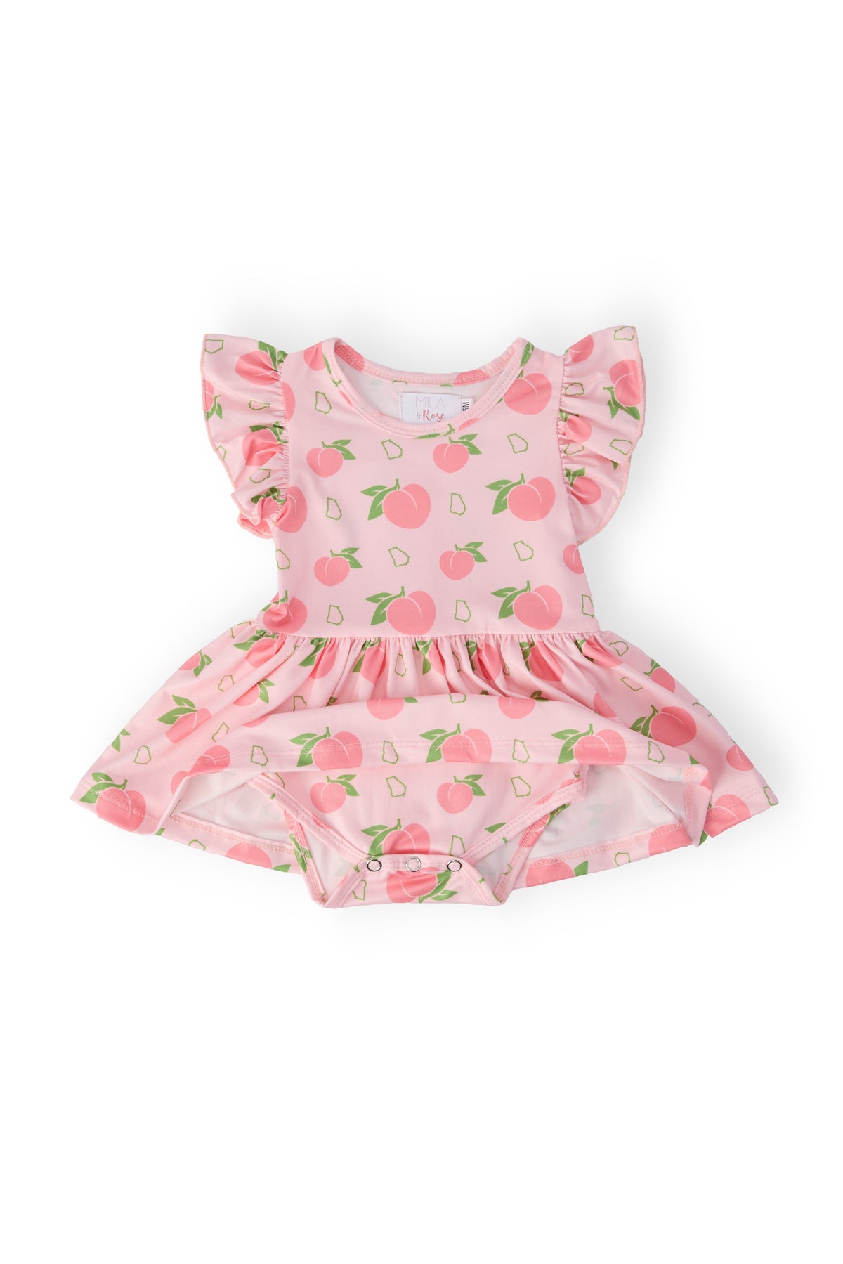 Mila & Rose ® Georgia Peach S/S Flutter Twirl Bodysuit - 