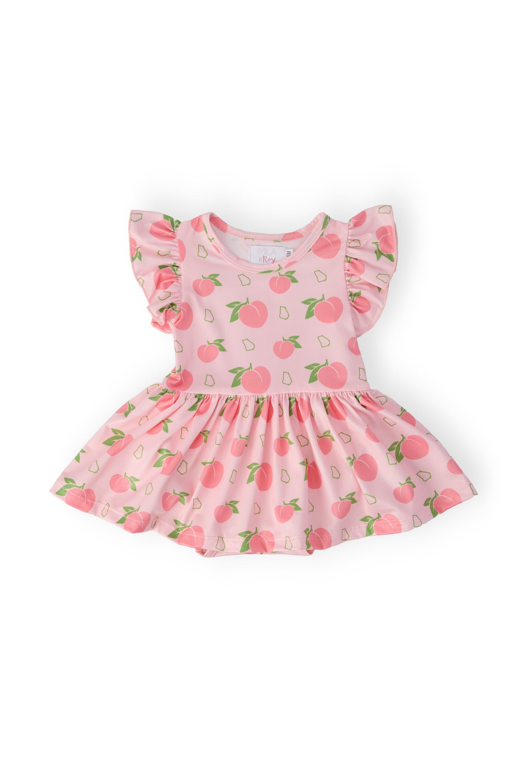 Mila & Rose ® Georgia Peach S/S Flutter Twirl Bodysuit - 
