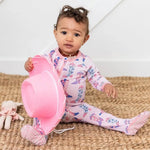 Bestaroo Giddy Up Footie Bamboo Newborn Cowgirl Boot Print With Dual Two Way Zipper - 