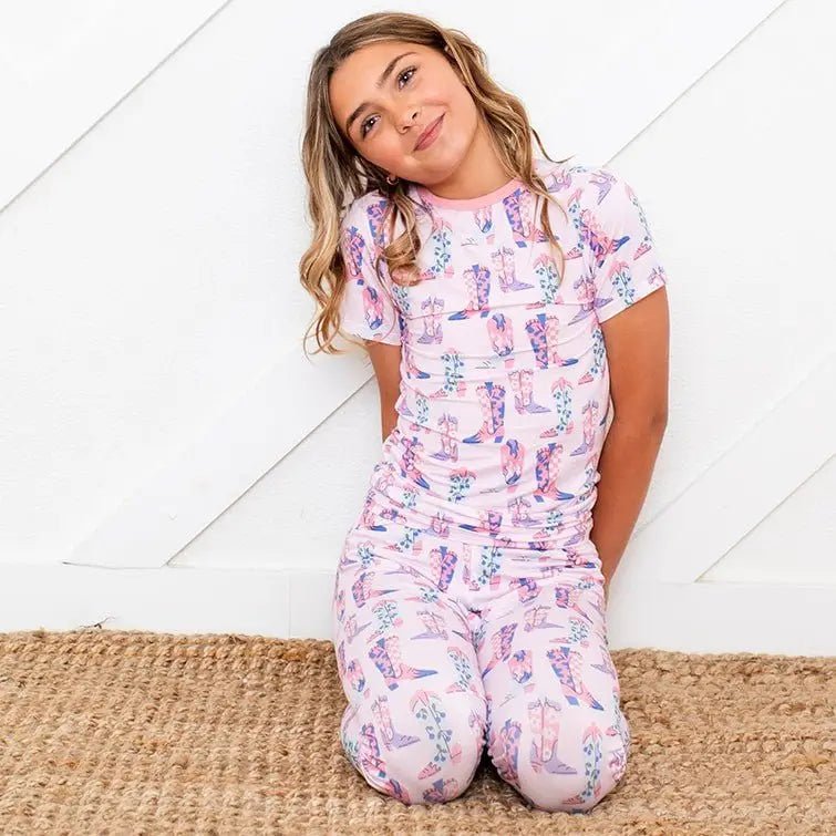 Giddy Up S/S Pajama - Sleeve, Pink, Child, Nightwear, Waist | Everetts Place