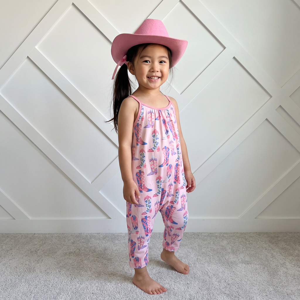 One-piece toddler jumpsuit with pockets