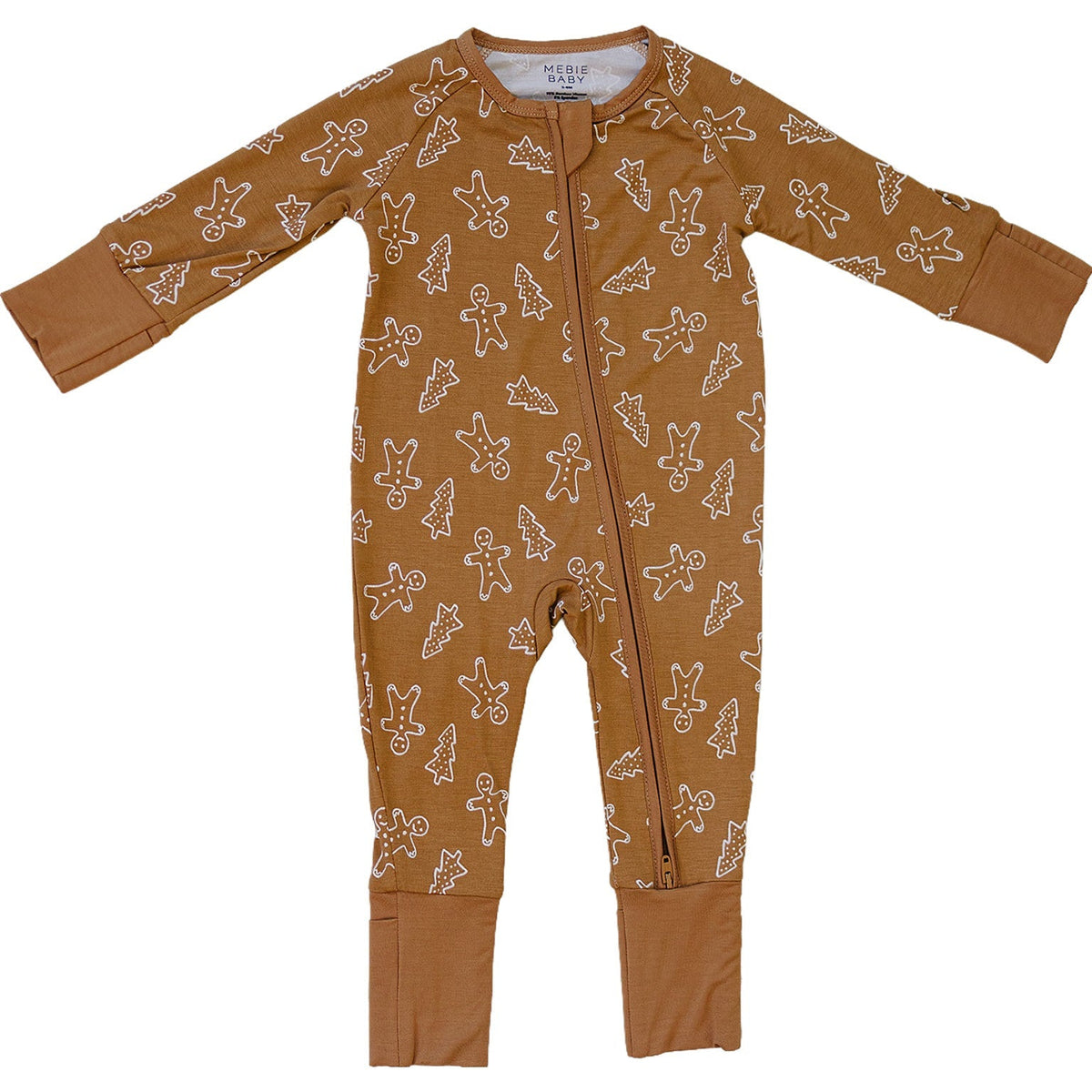 Mebie Baby Gingerbread Bamboo Zipper Sleepers For Babies 0 To 24 Months - 