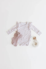 Charlie Lou Baby Gingham Bamboo Ruffle Long Sleeve Bodysuit For Babies - Everetts Place Boutique - 
