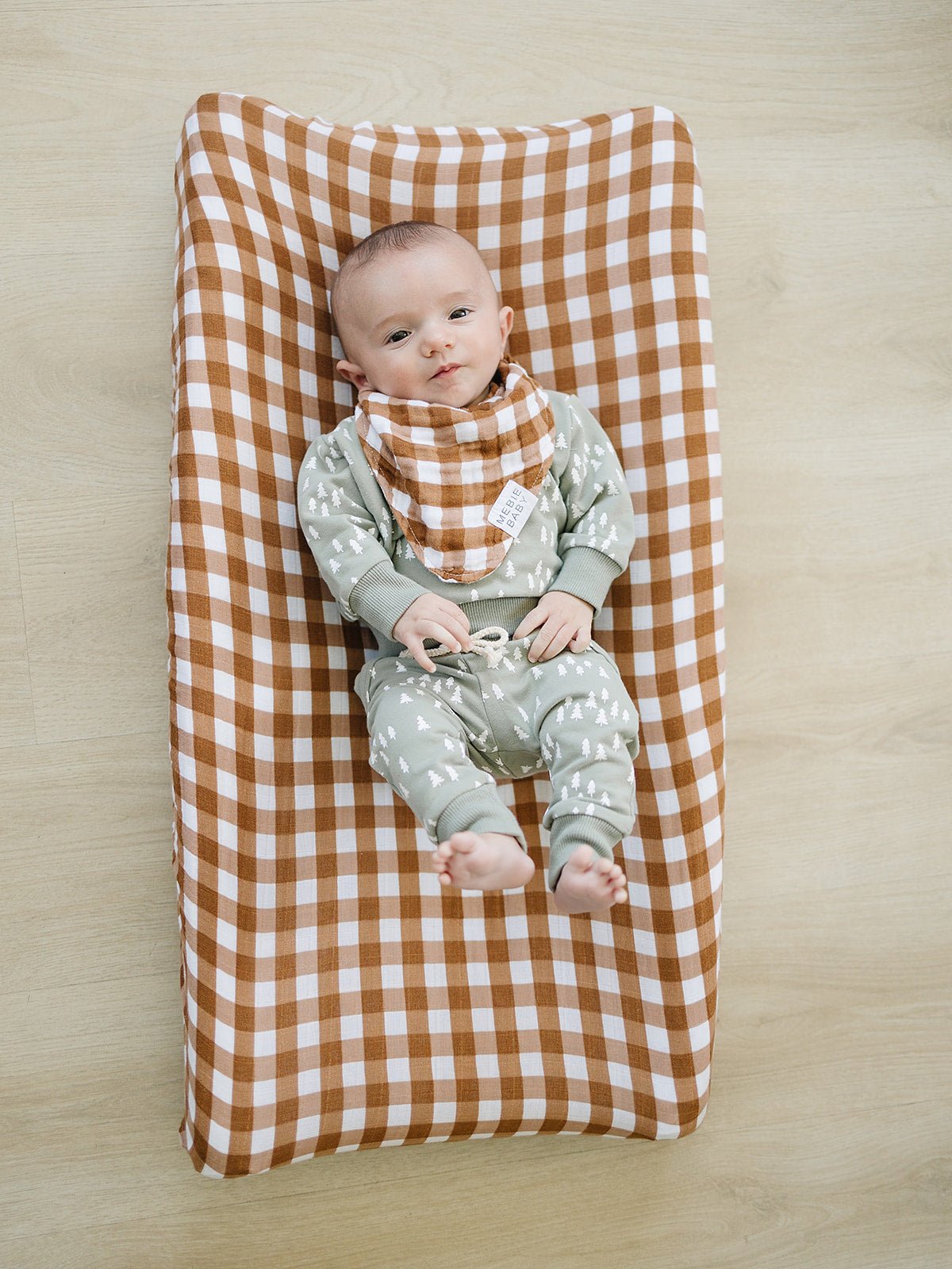 Mebie Baby Gingham Muslin Bib - 