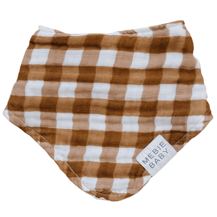 Gingham Muslin Bib - Textile, Plaid, Brown, Baby & Toddler Clothing, Scarf | Everetts Place