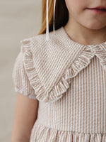 Mebie Baby Gingham Peter Pan Collar Dress For Little Toddler Girls - 