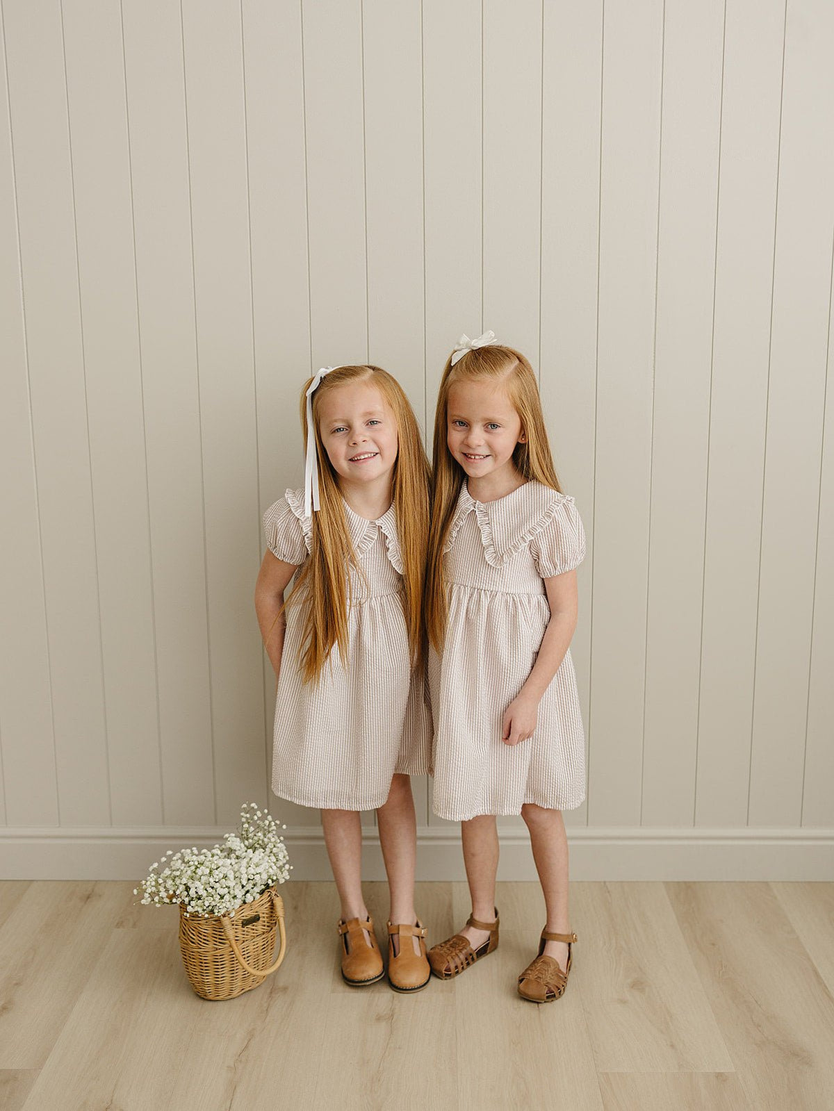 Mebie Baby Gingham Peter Pan Collar Dress For Little Toddler Girls - 