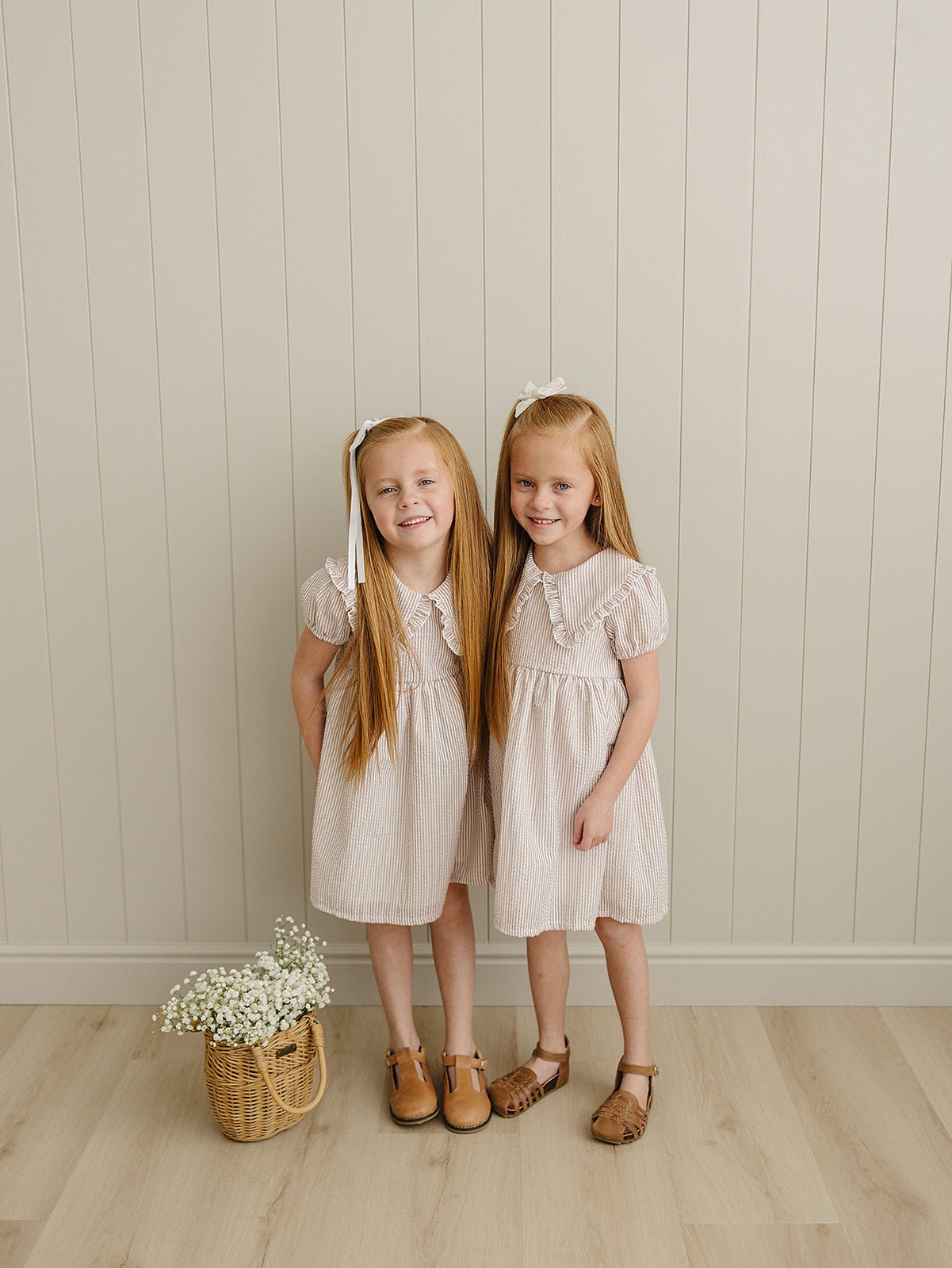 Mebie Baby Gingham Peter Pan Collar Dress For Little Toddler Girls - 