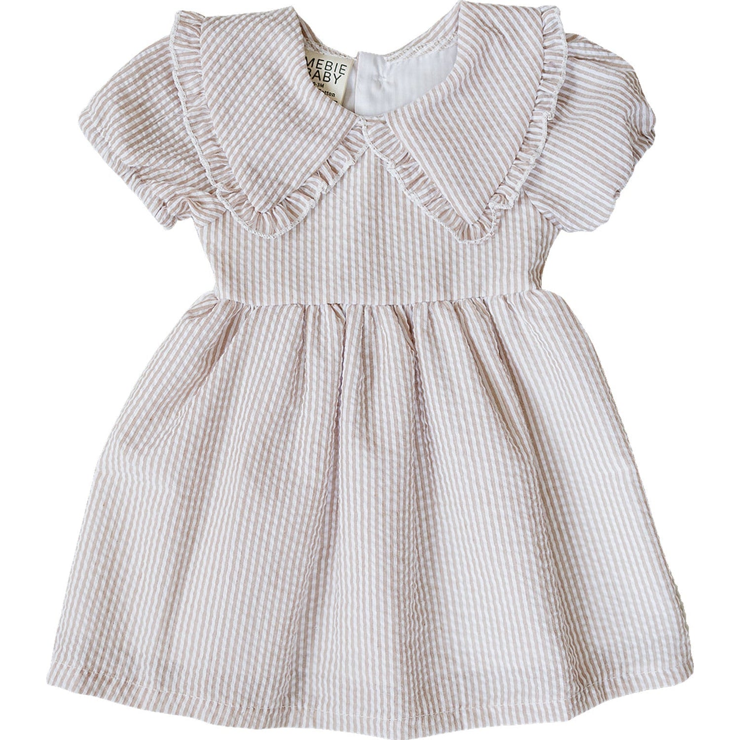 Mebie Baby Gingham Peter Pan Collar Dress For Little Toddler Girls - 