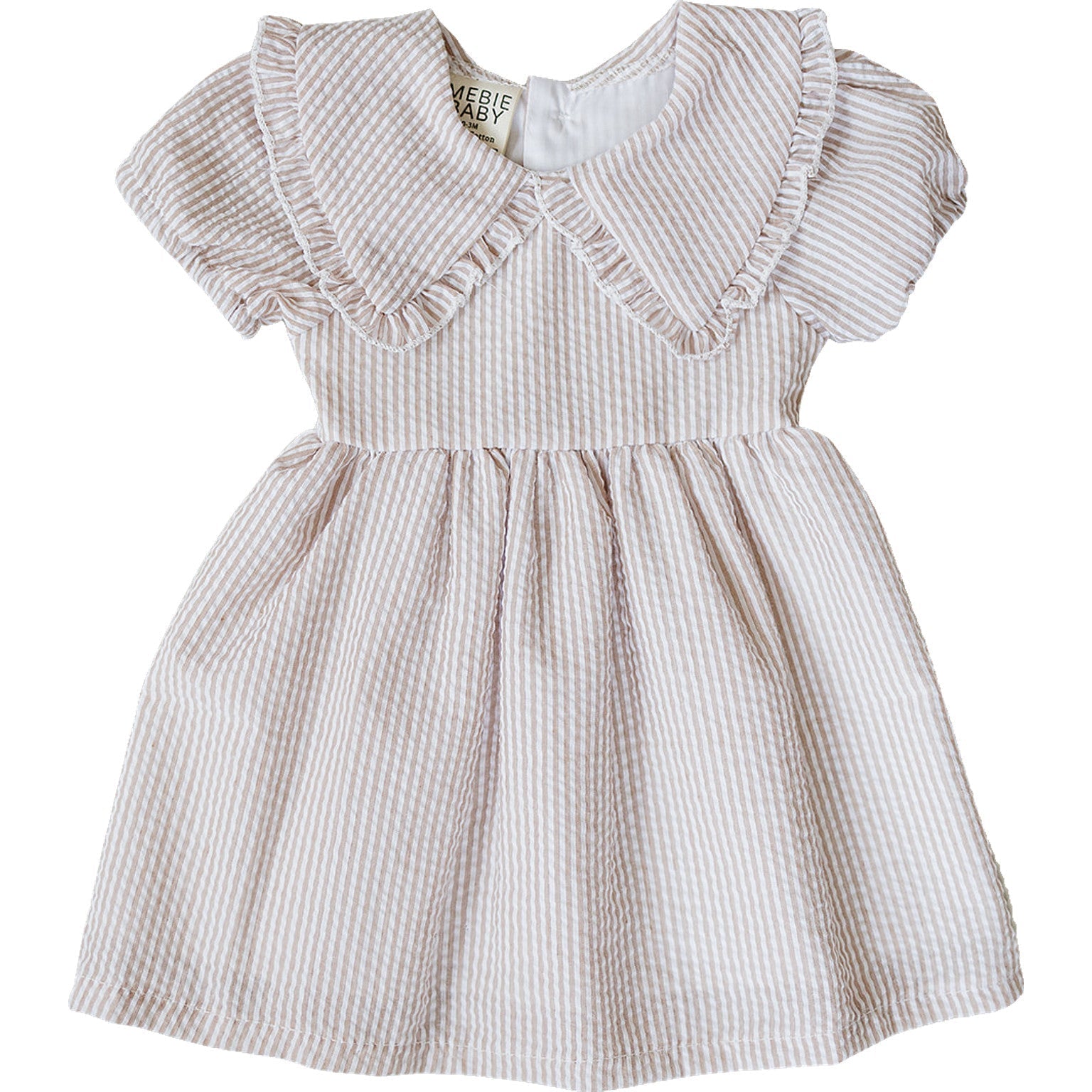 Mebie Baby Gingham Peter Pan Collar Dress For Little Toddler Girls - 