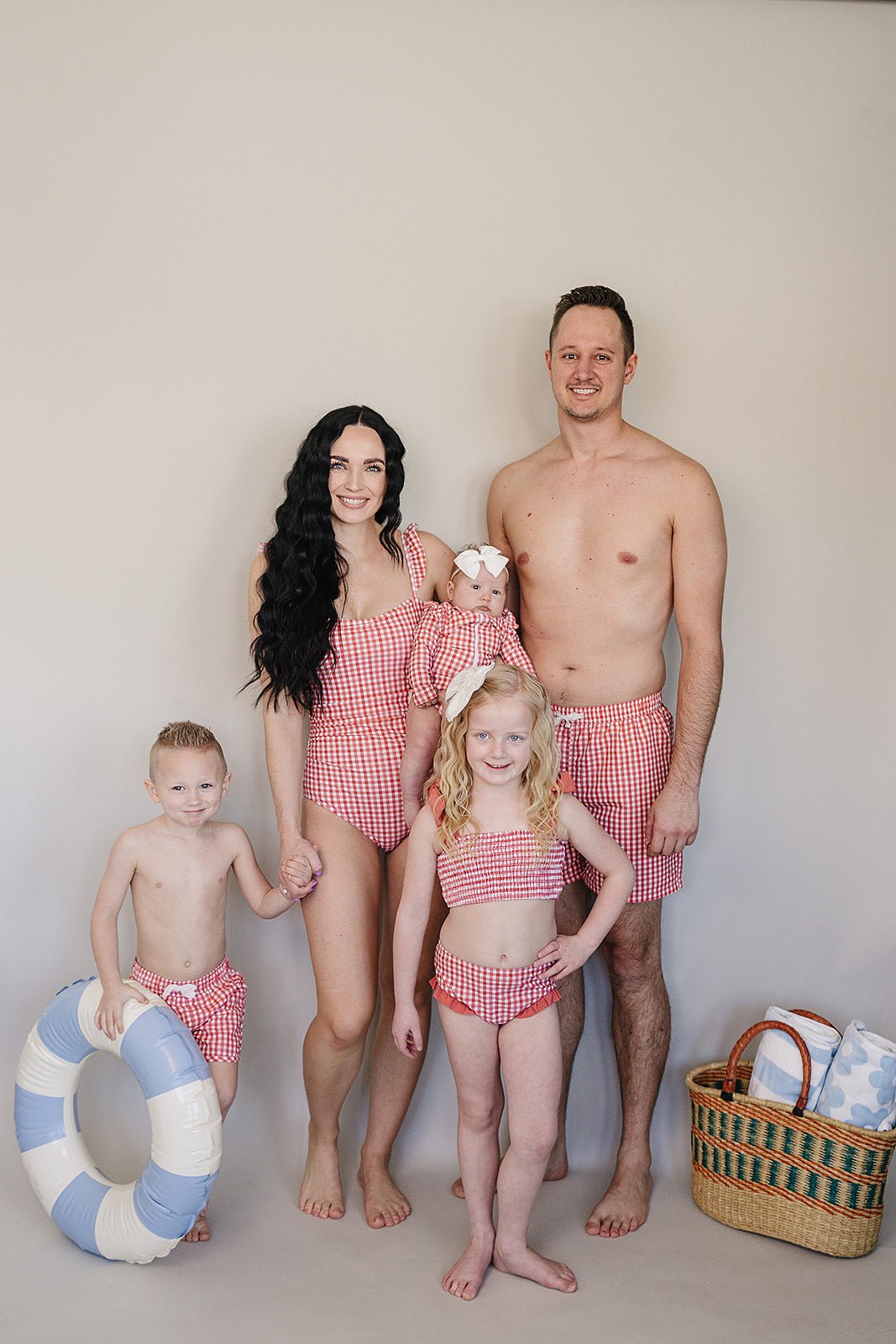 Mebie Baby Gingham Ruched Bikini Set - 