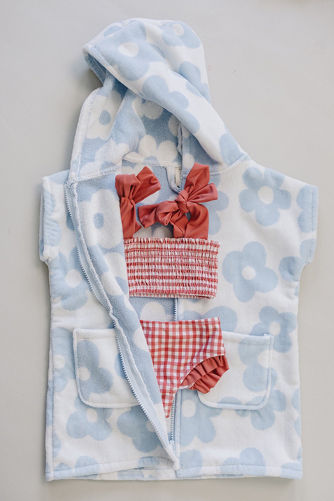 Mebie Baby Gingham Ruched Bikini Set - 