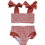 Gingham Ruched Bikini Set - Baby & Toddler Clothing, Pink, Swimsuit, Pattern, Maillot | Everetts Place