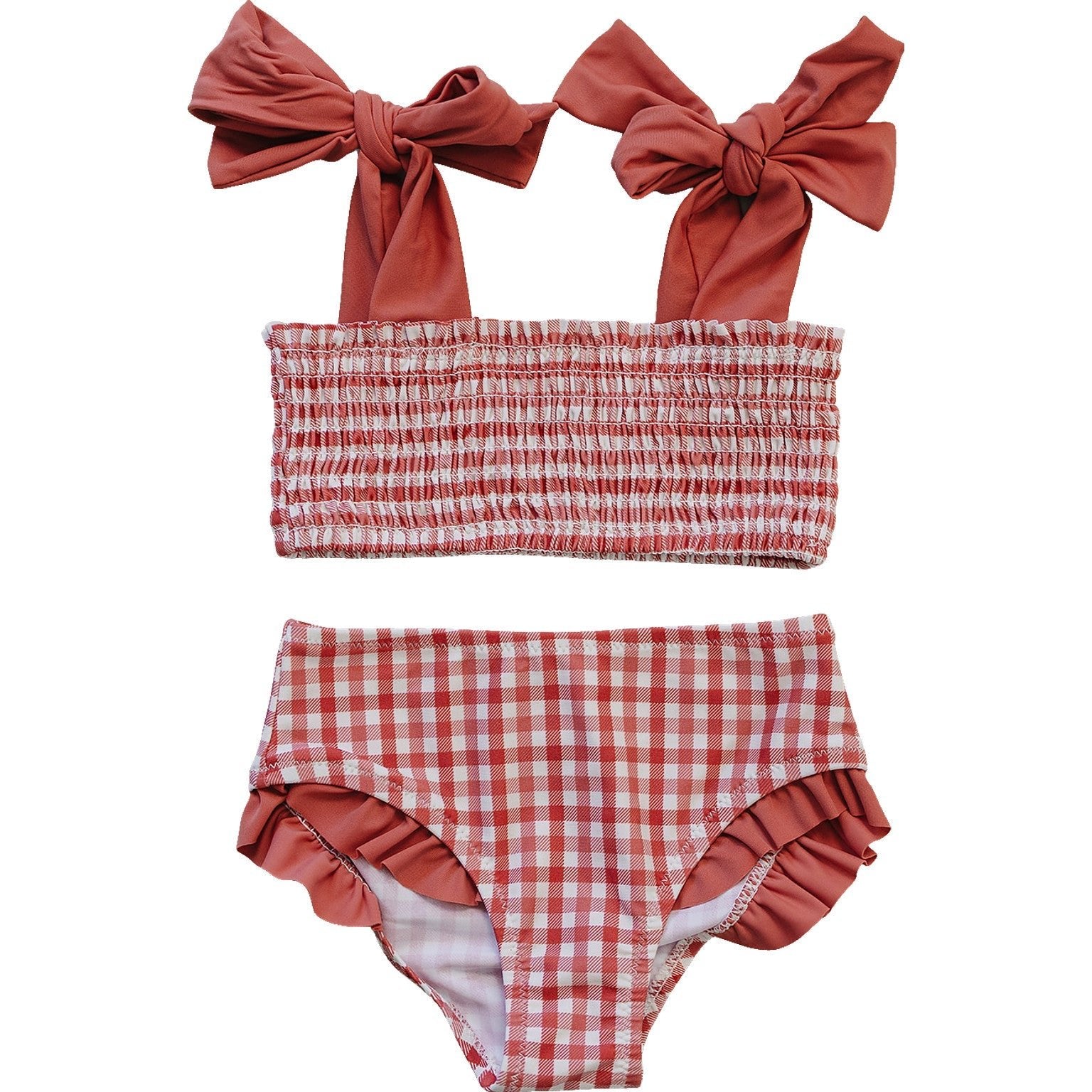 Gingham Ruched Bikini Set - Baby & Toddler Clothing, Pink, Swimsuit, Pattern, Maillot | Everetts Place