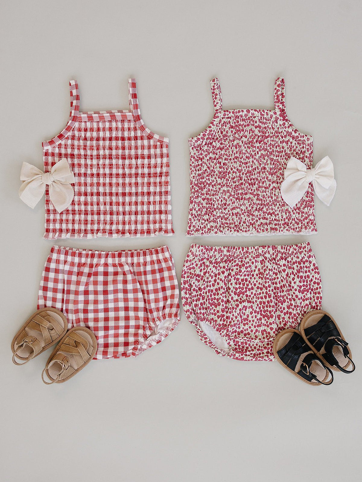 Mebie Baby Gingham Ruched Bloomer Set - 