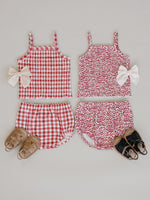 Mebie Baby Gingham Ruched Bloomer Set - 