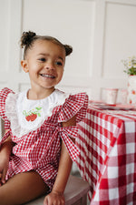 Mebie Baby Gingham Strawberry Bubble RomperEveretts Place