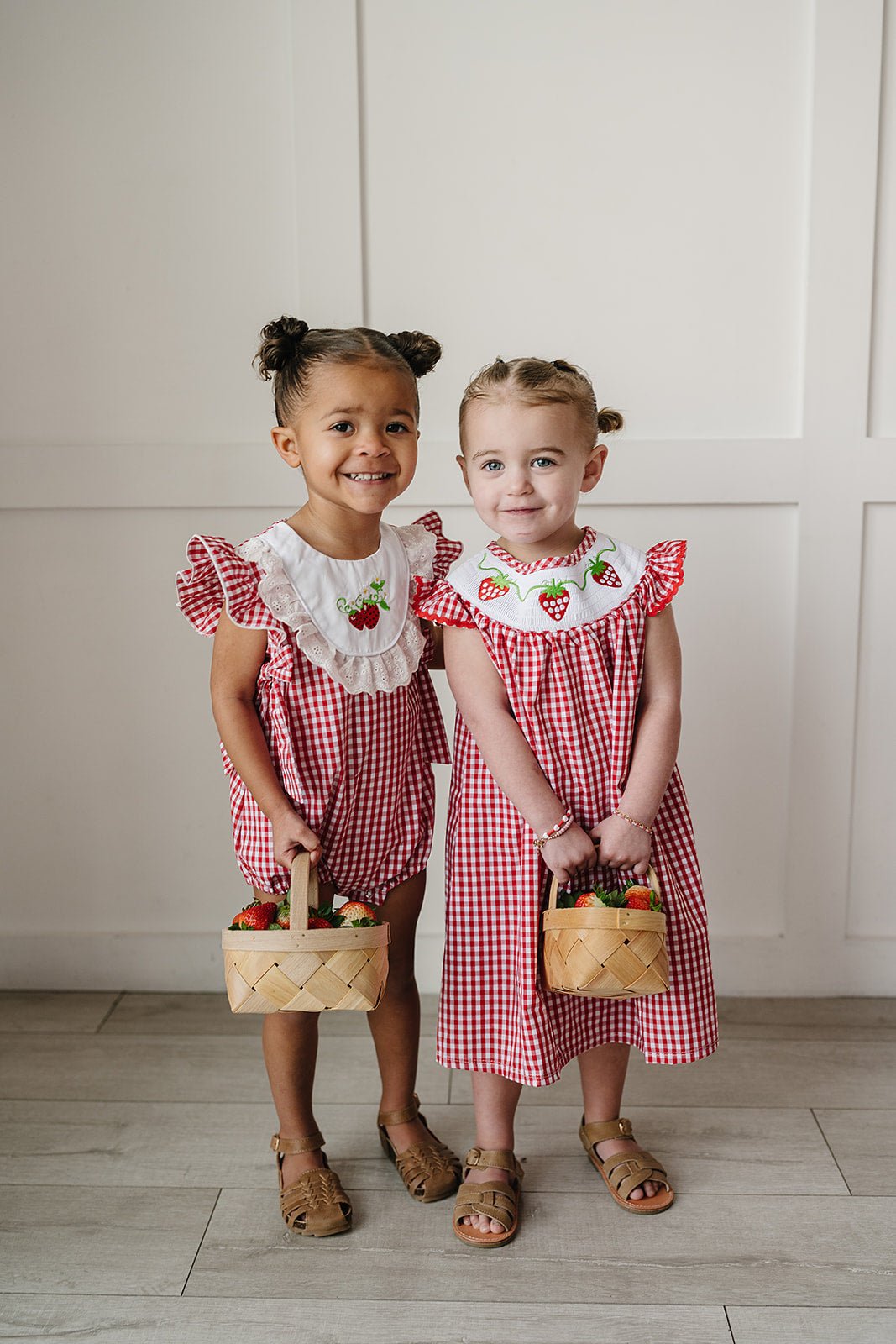 Mebie Baby Gingham Strawberry Bubble RomperEveretts Place
