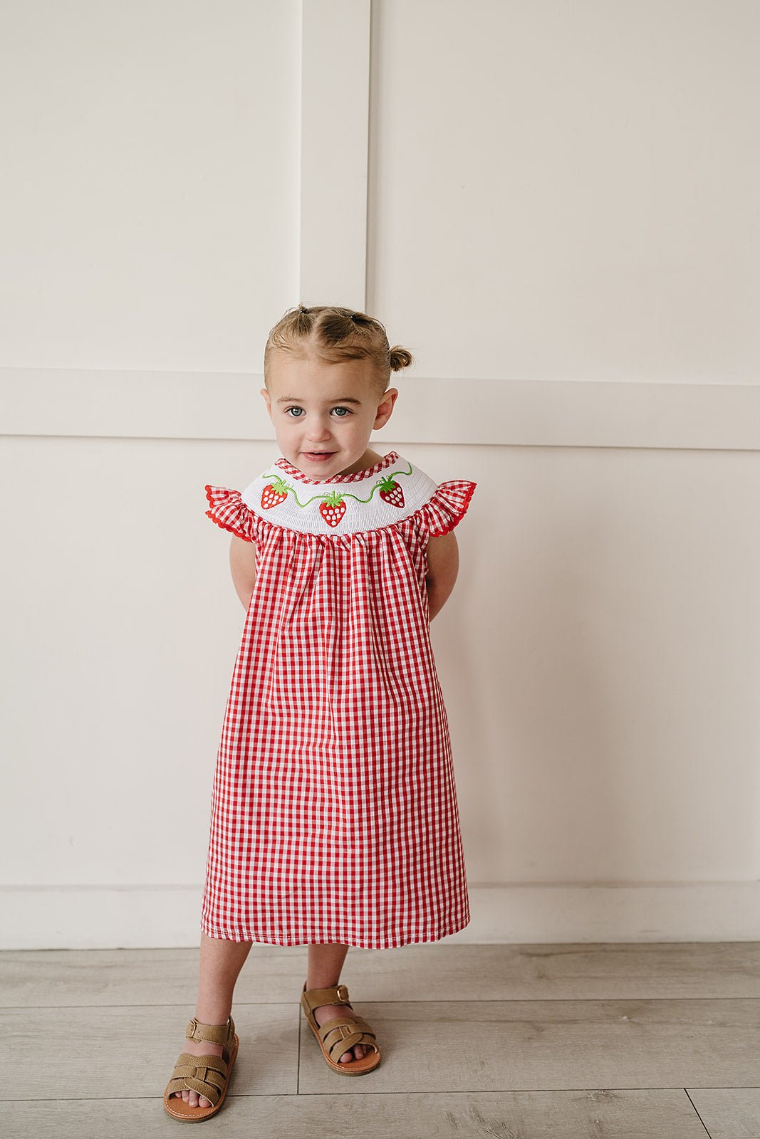 Mebie Baby Gingham Strawberry DressEveretts Place