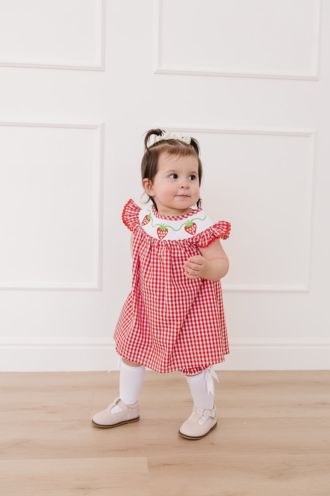 Mebie Baby Gingham Strawberry DressEveretts Place