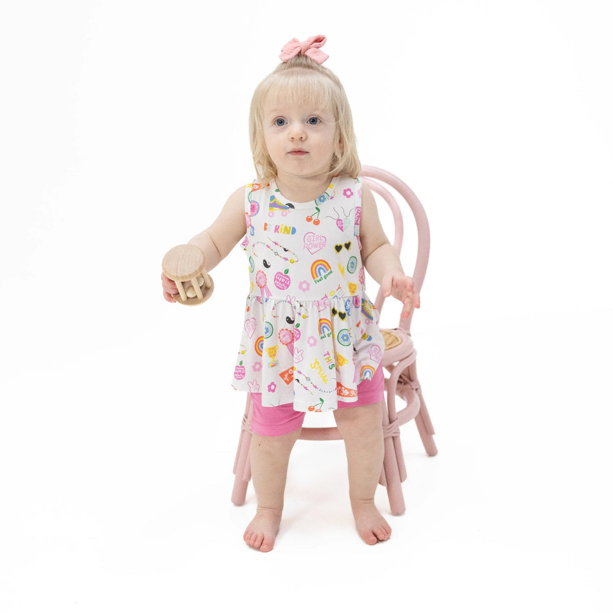 Angel Dear Girl Power - Peplum Tank Top and Bike Short - 