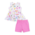 Angel Dear Girl Power - Peplum Tank Top and Bike Short - 