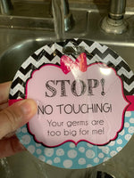 Three Little Tots Girl Zig Zag Please Don't Touch My Baby Car Seat Sign Tag - 